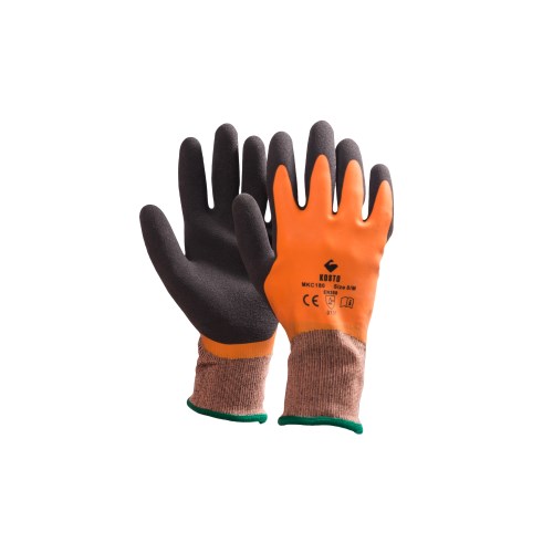 Kosto Latex Coated Work Gloves, on Nylon Support , Orange
